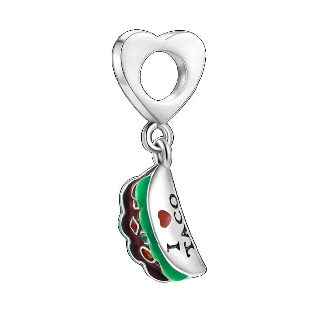 Amarante Jewelry I Love Taco Mexico Food Dangle Charm
