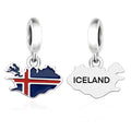 Amarante Jewelry Iceland Map Flag Dangle Charm