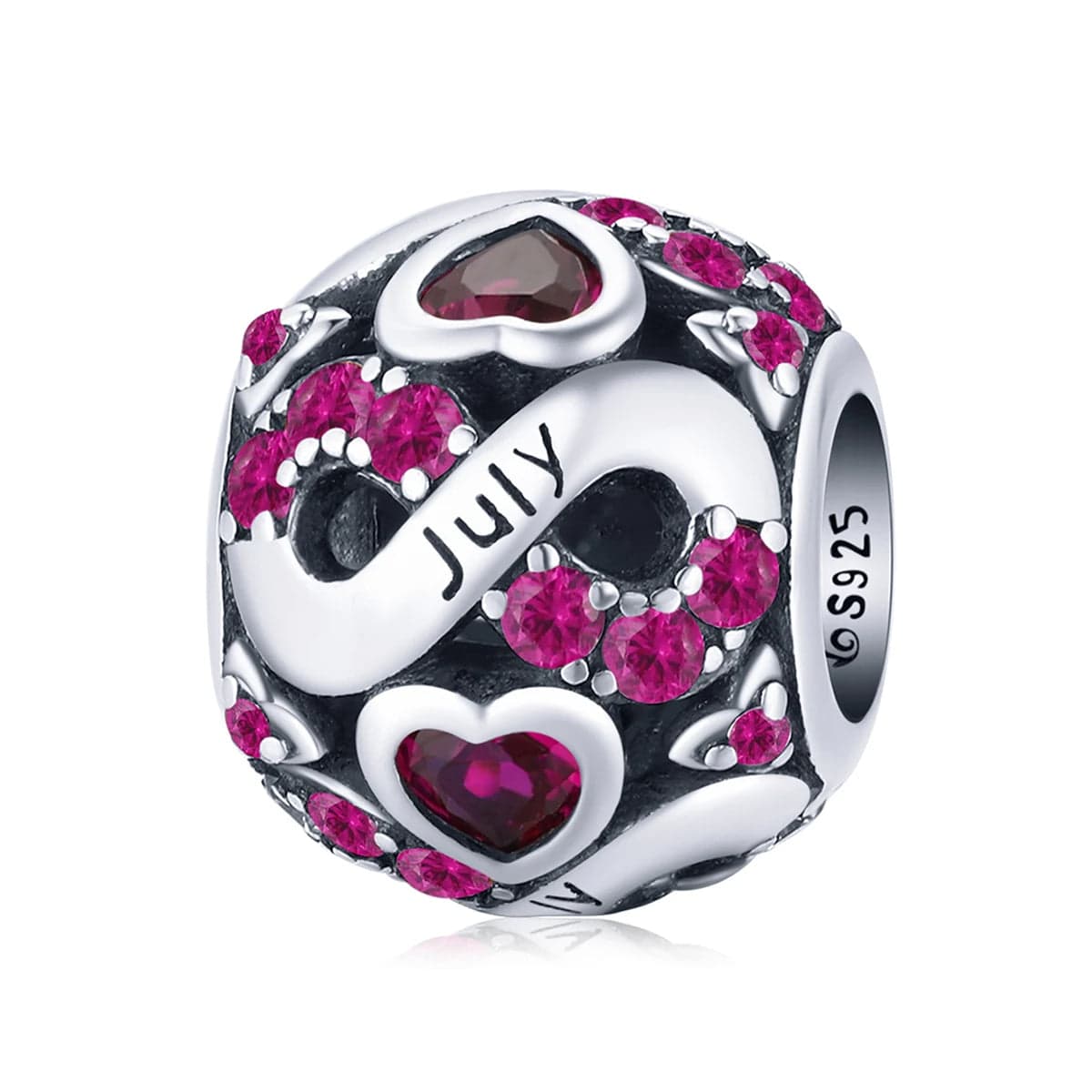 Amarante Jewelry Infinite Love Zircon Heart Birthstone Charms
