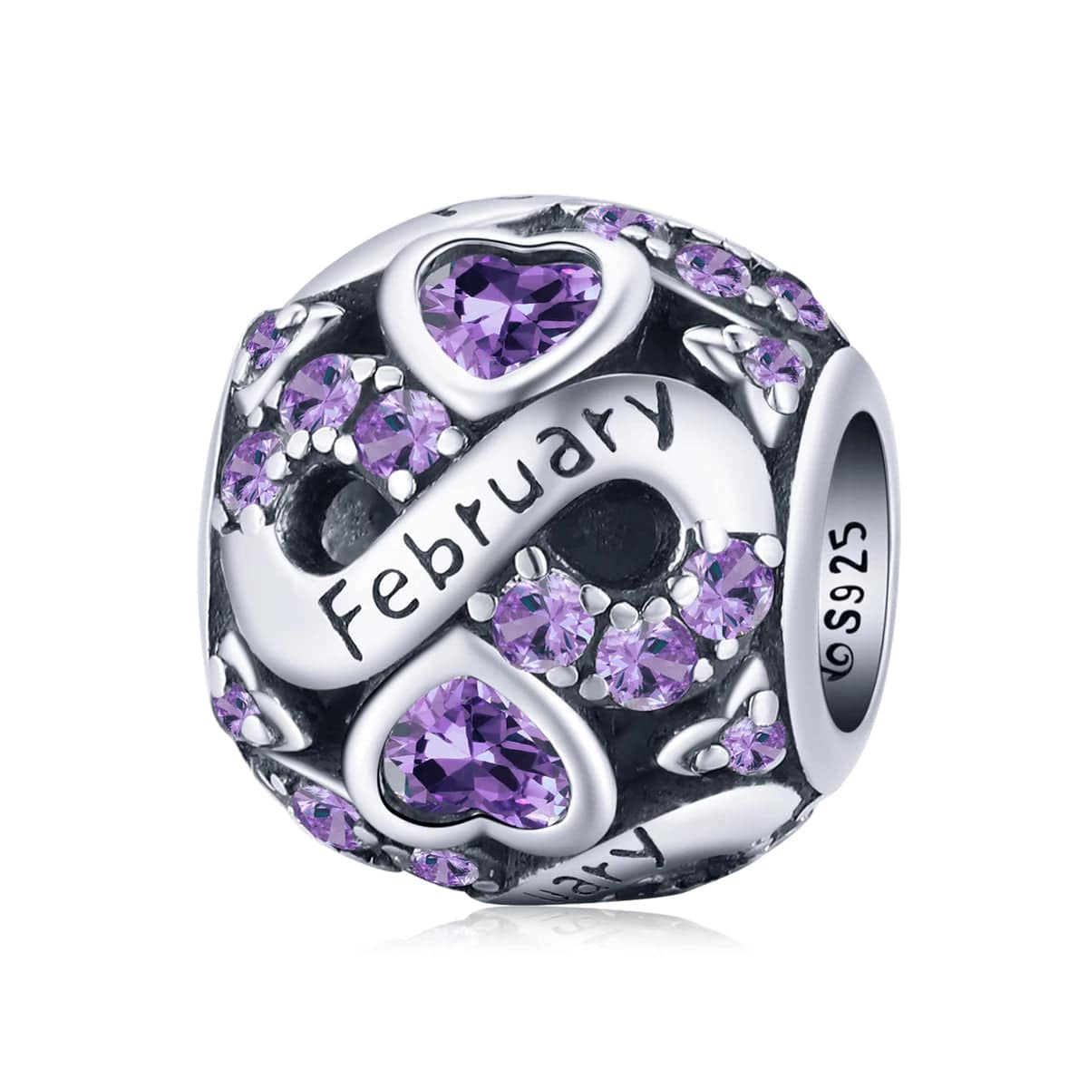 Amarante Jewelry Infinite Love Zircon Heart Birthstone Charms