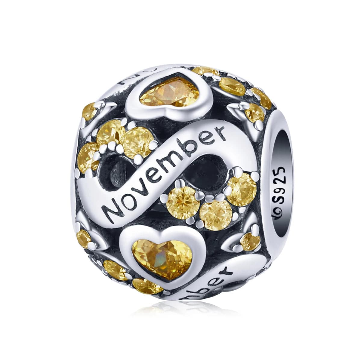 Amarante Jewelry Infinite Love Zircon Heart Birthstone Charms