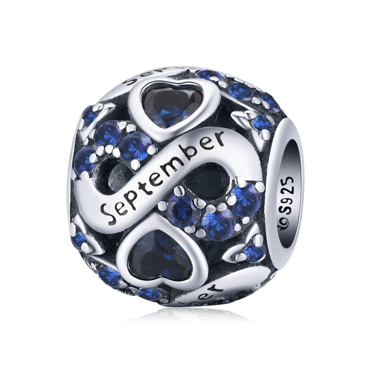 Amarante Jewelry Infinite Love Zircon Heart Birthstone Charms
