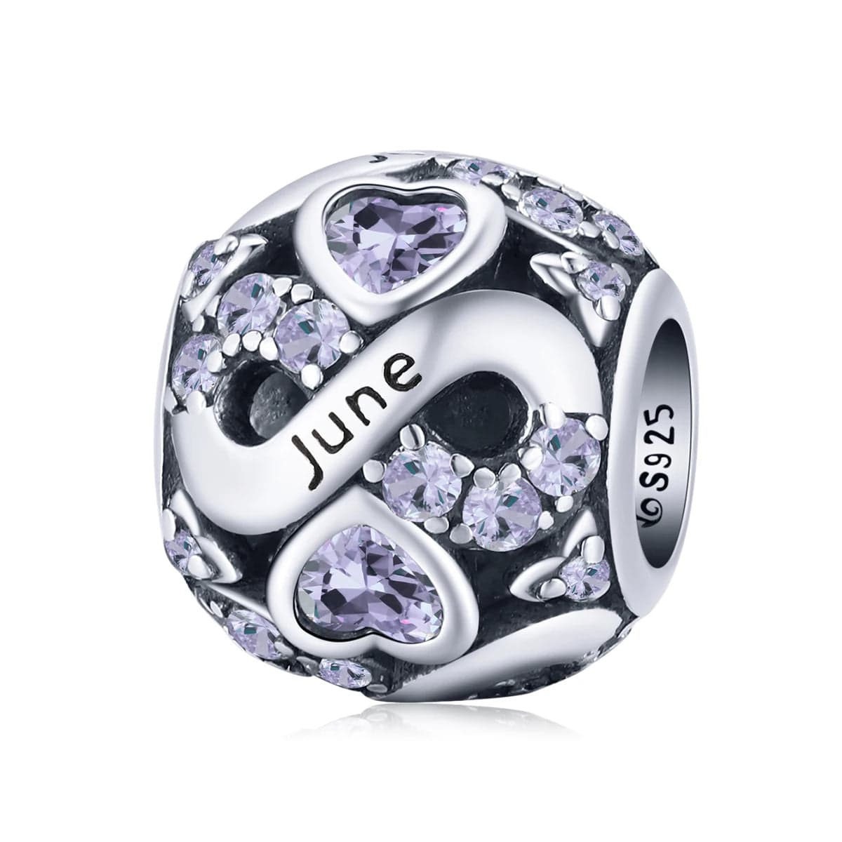 Amarante Jewelry Infinite Love Zircon Heart Birthstone Charms