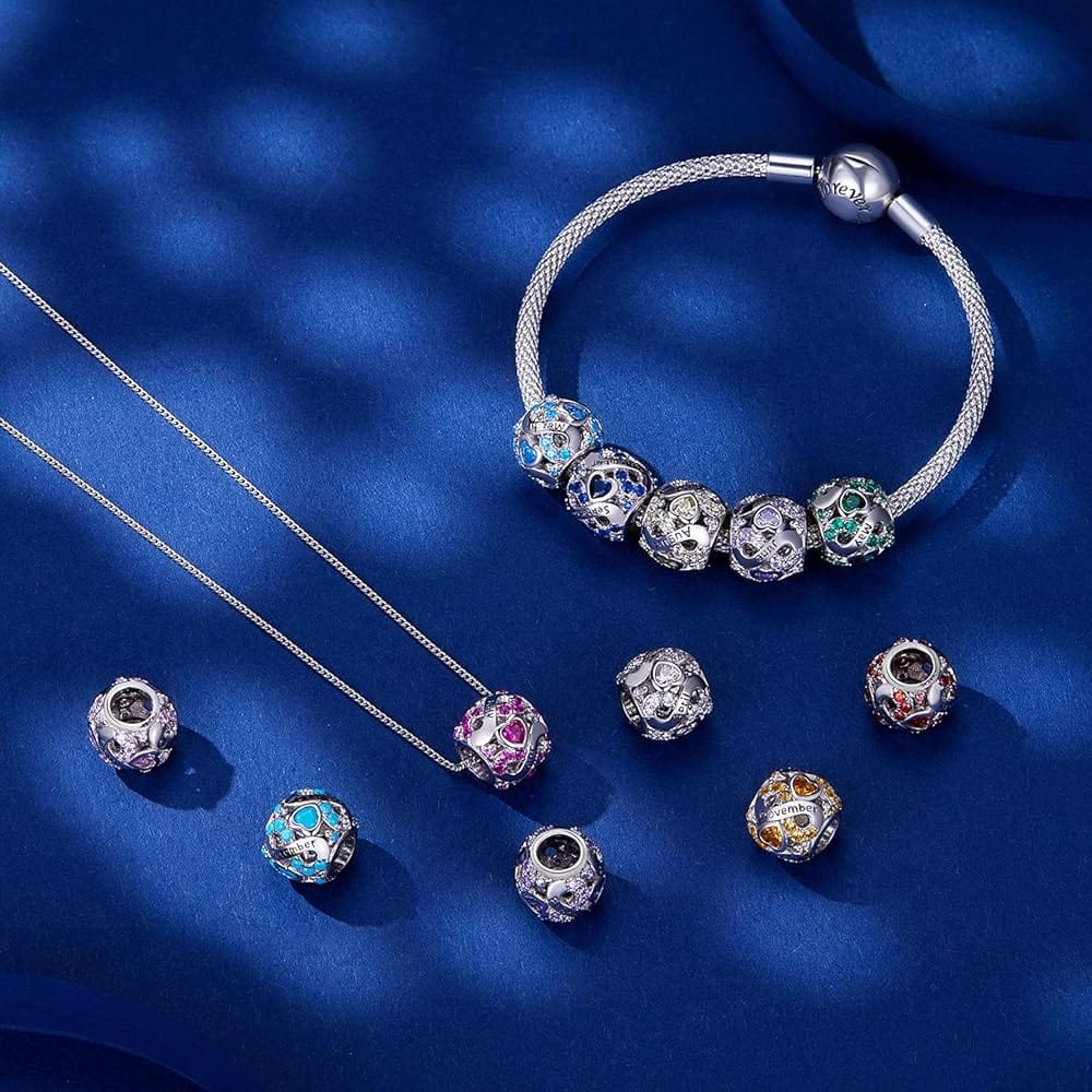 Amarante Jewelry Infinite Love Zircon Heart Birthstone Charms
