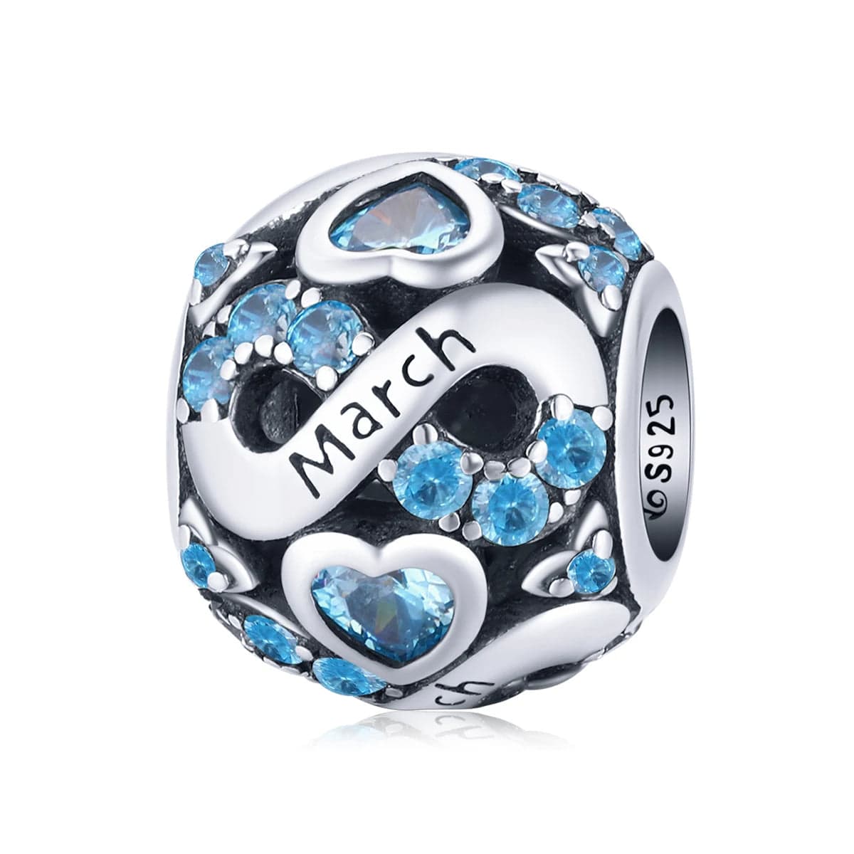 Amarante Jewelry Infinite Love Zircon Heart Birthstone Charms