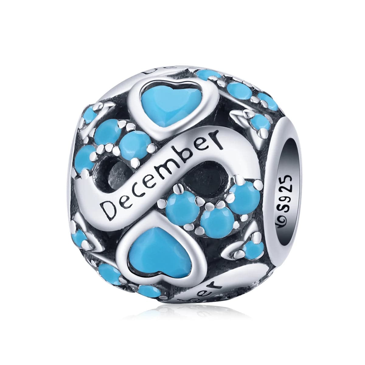 Amarante Jewelry Infinite Love Zircon Heart Birthstone Charms