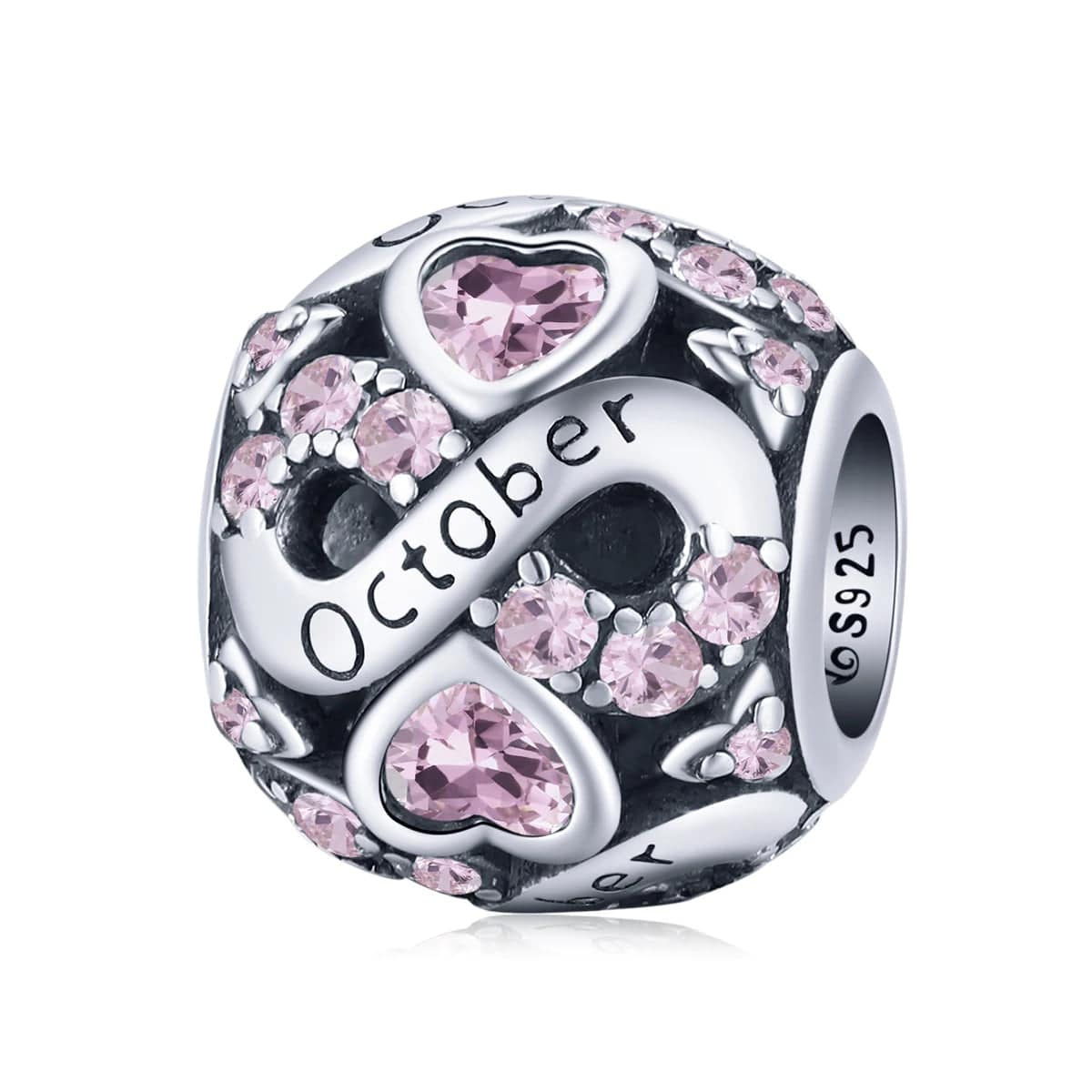 Amarante Jewelry Infinite Love Zircon Heart Birthstone Charms