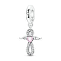 Amarante Jewelry Infinity Angel Wings with Pink Heart Dangle Charm