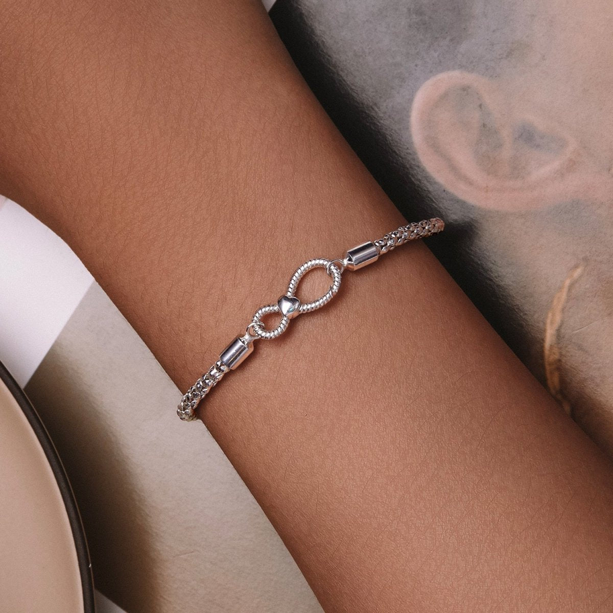 Amarante Jewelry Infinity Clasp Woven Charm Bracelet