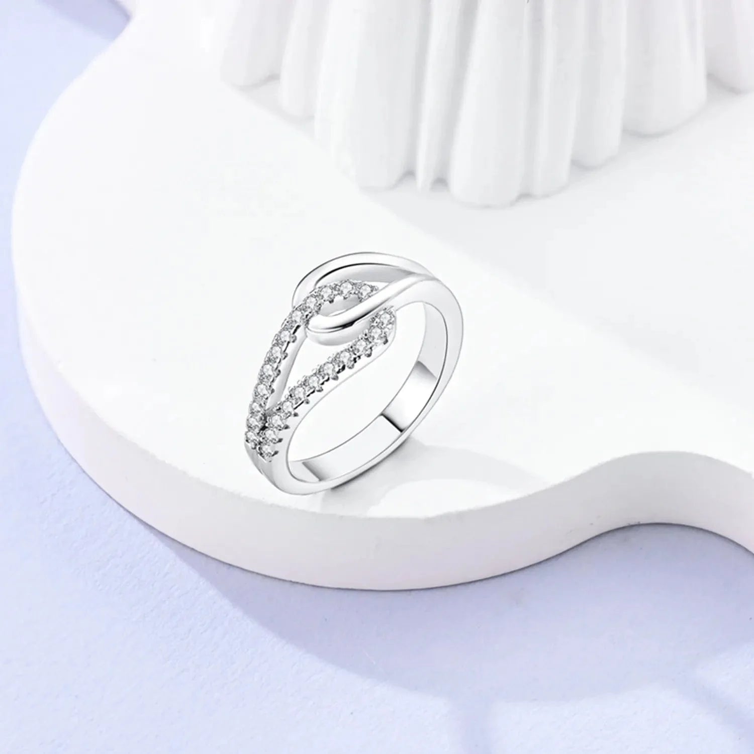 Amarante Jewelry Infinity Loop Ring with Crystals