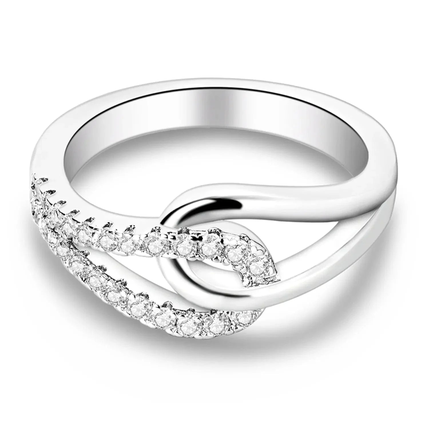 Amarante Jewelry Infinity Loop Ring with Crystals