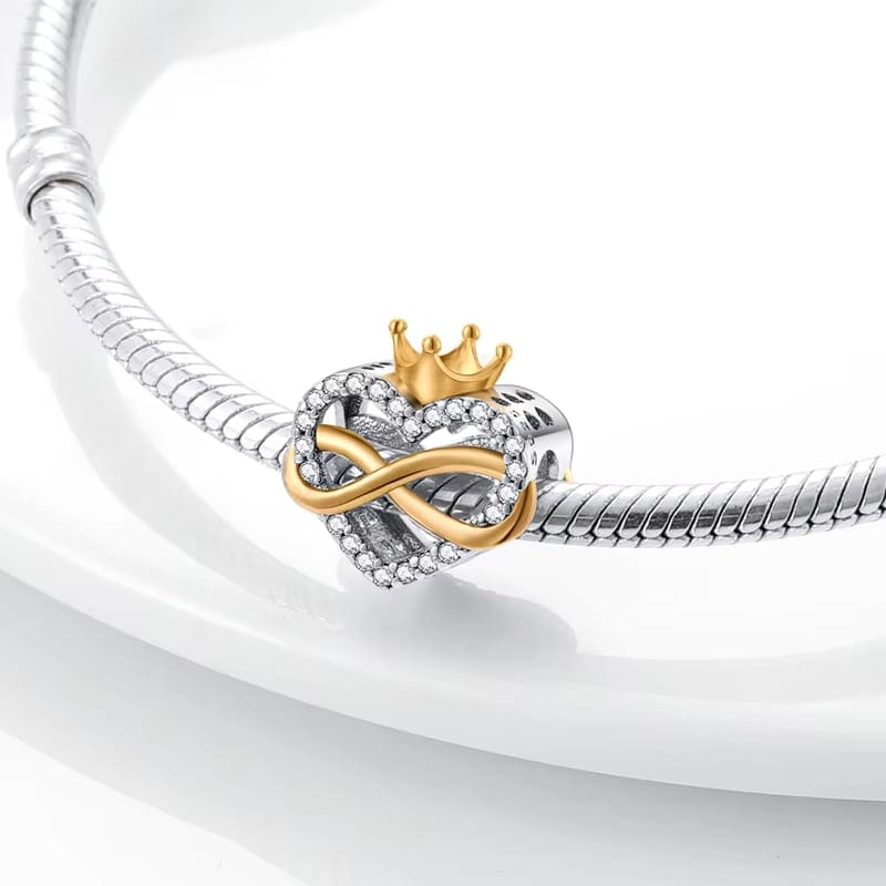 Amarante Jewelry Infinity Queen Crown Heart Charm