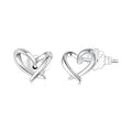 Amarante Jewelry Intertwined Open Heart Stud Earrings