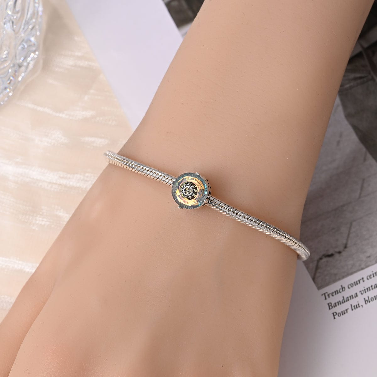 Amarante Jewelry Iridescent Sunflower Crystal Charm
