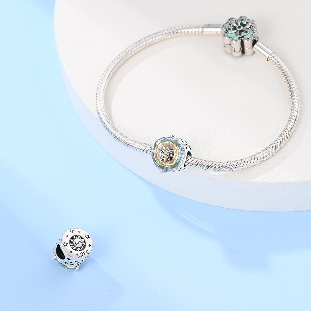 Amarante Jewelry Iridescent Sunflower Crystal Charm