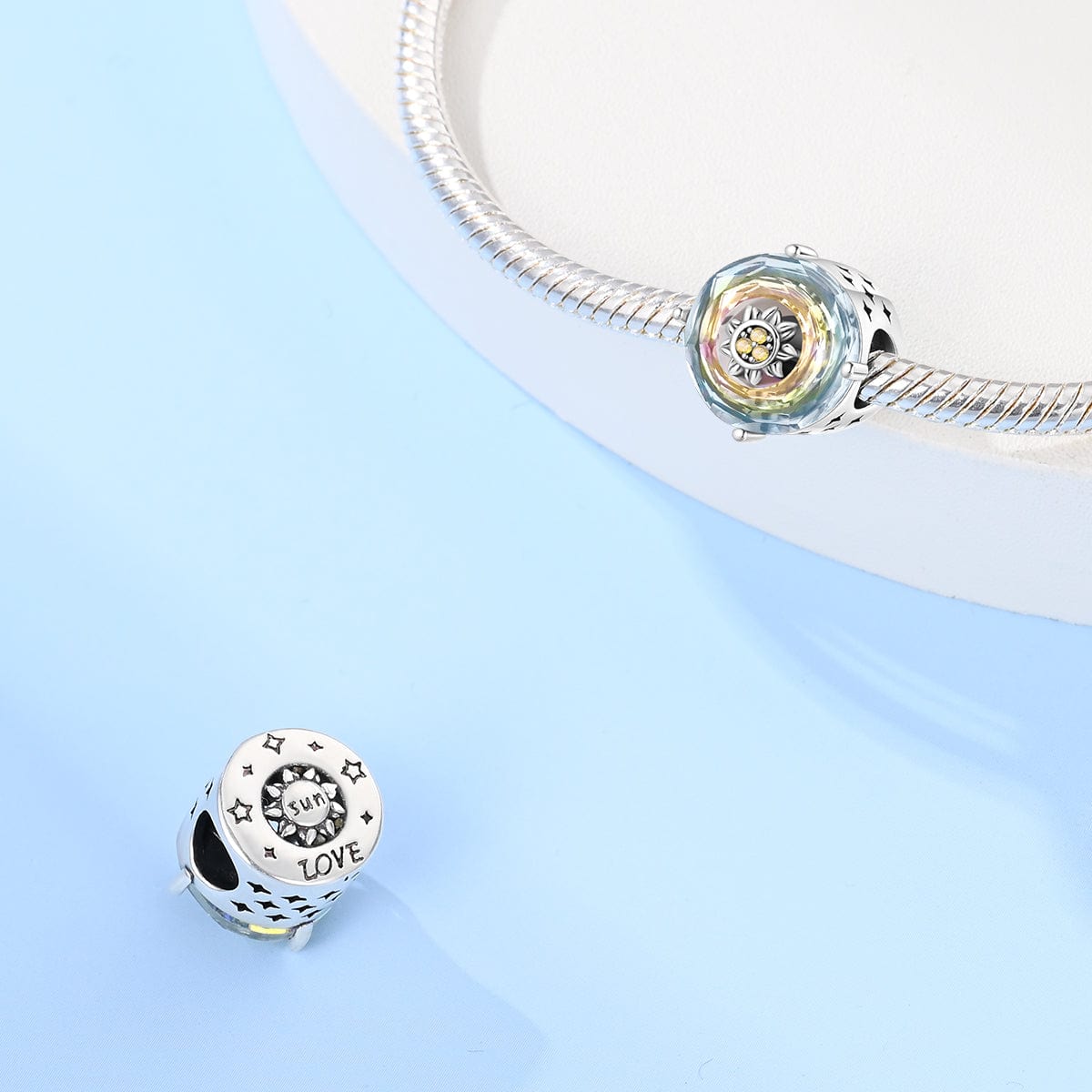 Amarante Jewelry Iridescent Sunflower Crystal Charm