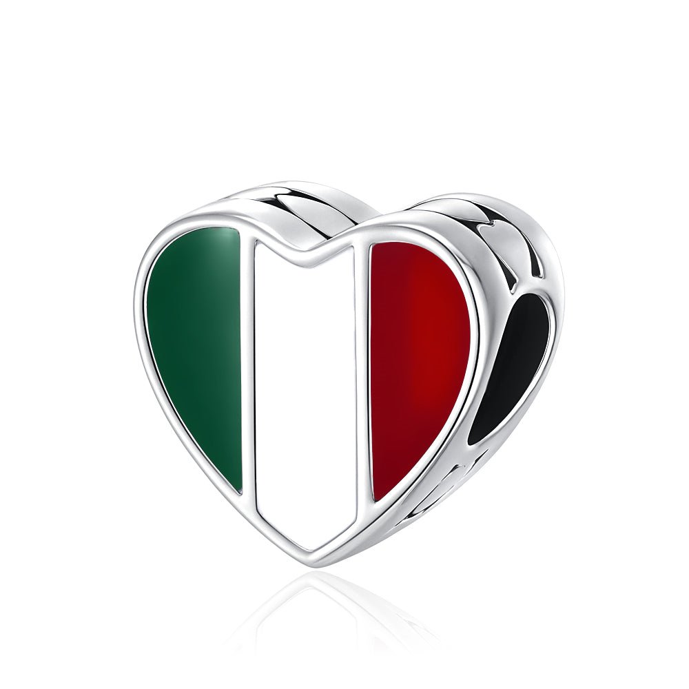Amarante Jewelry Italy Flag Heart Charm