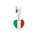 Amarante Jewelry Italy Heart Flag Dangle Charm