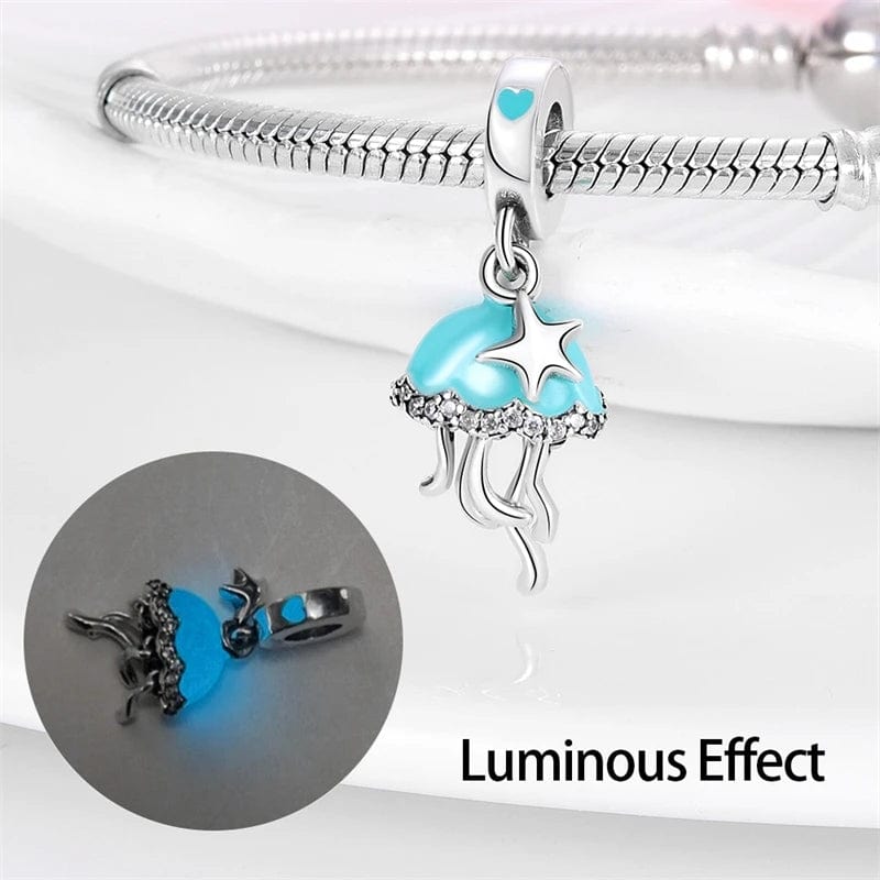 Amarante Jewelry Jellyfish Luminous Glow in the Dark Dangle Charm