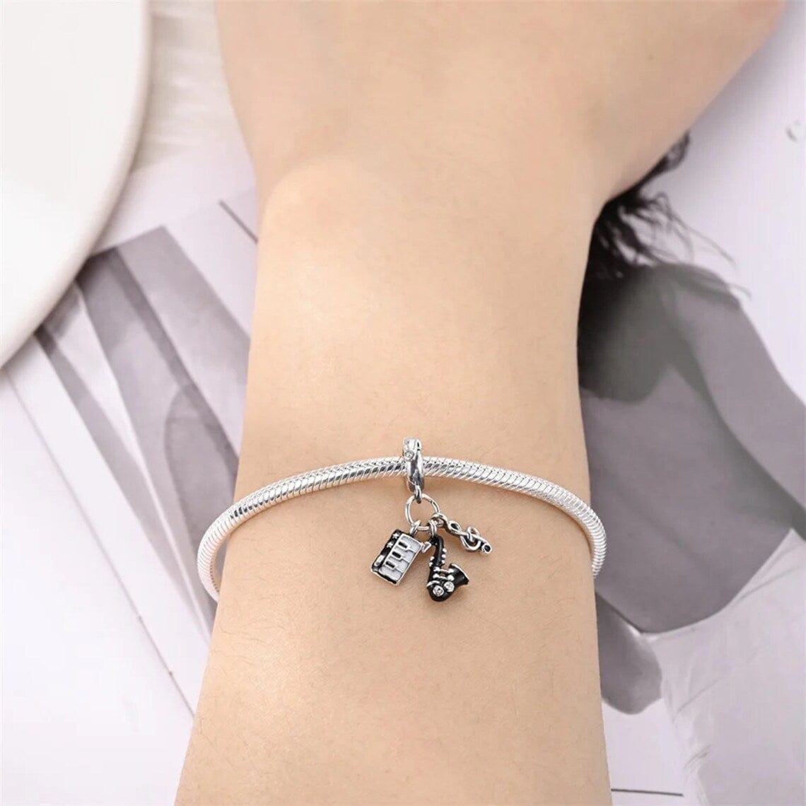 Amarante Jewelry Keyboard, Saxophone & Music Note Charm