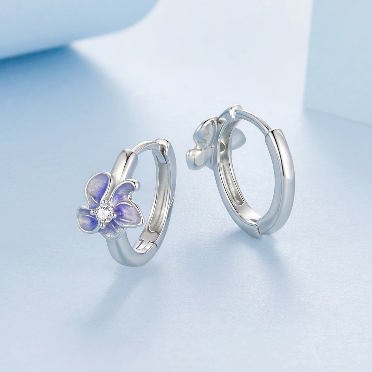 Amarante Jewelry Lavender Blossom Hoop Earrings