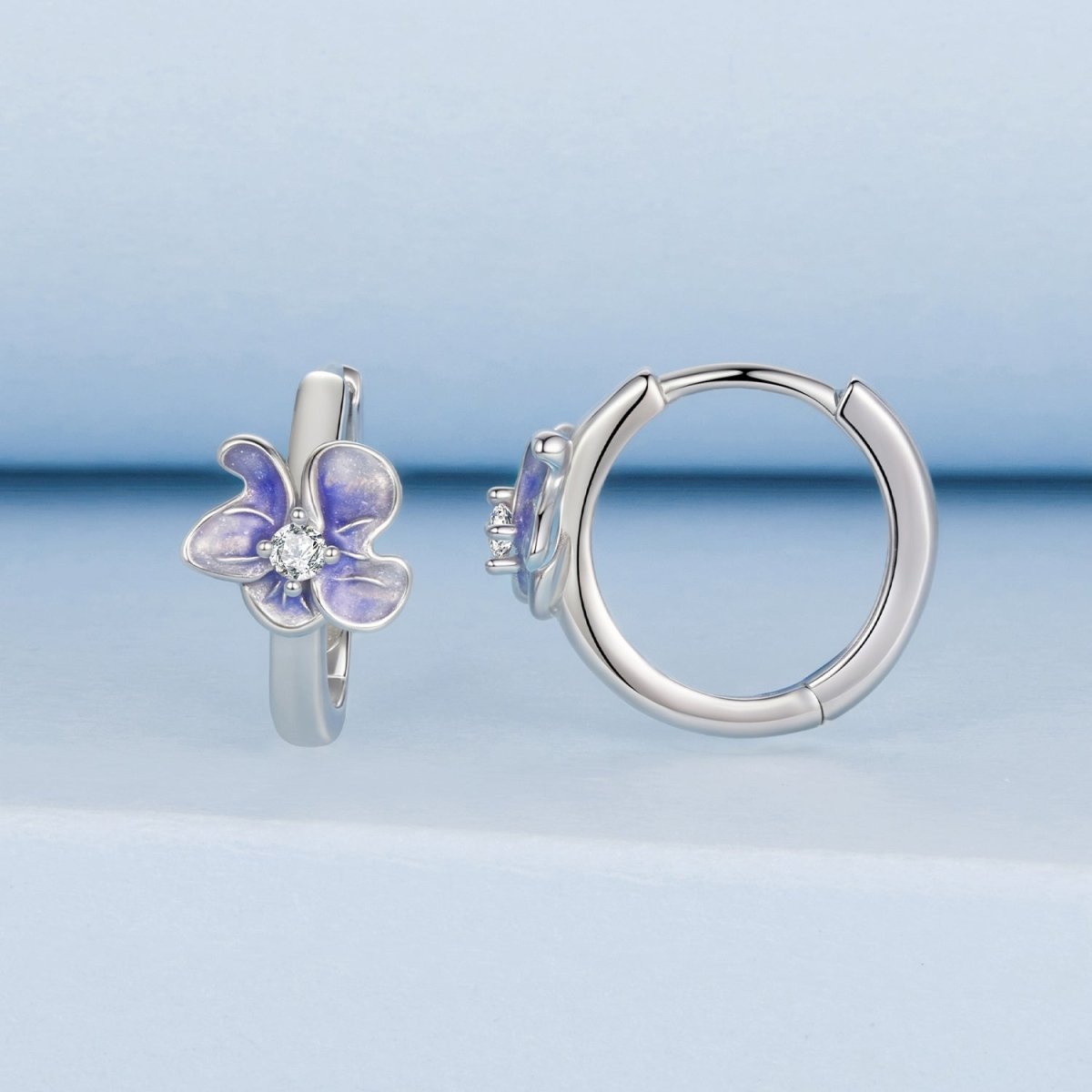 Amarante Jewelry Lavender Blossom Hoop Earrings