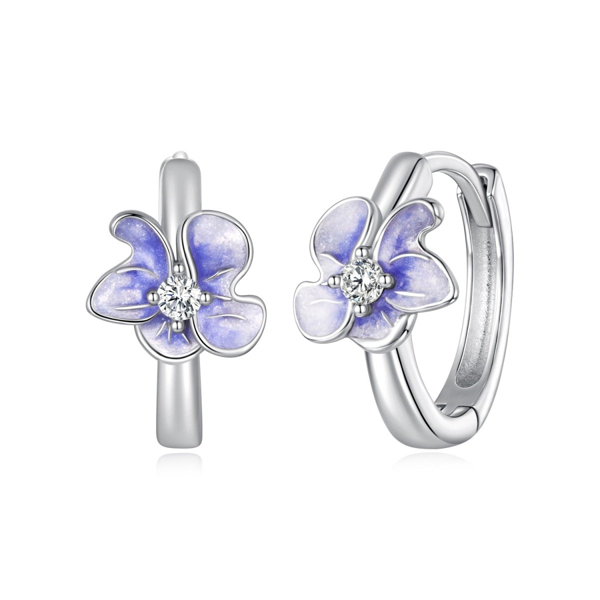 Amarante Jewelry Lavender Blossom Hoop Earrings
