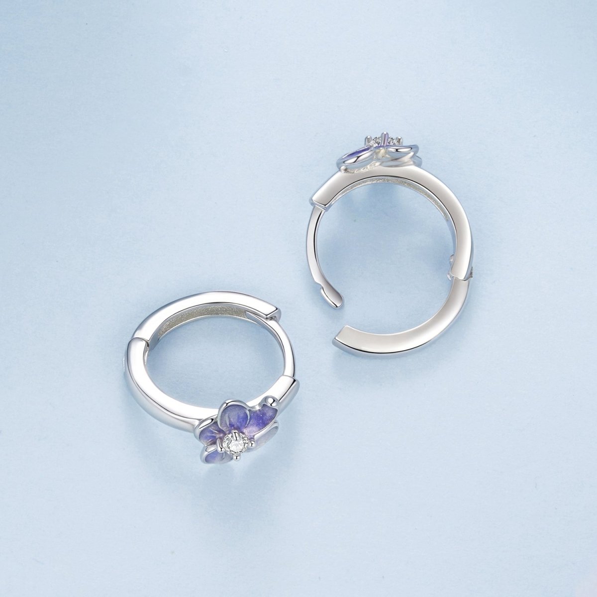 Amarante Jewelry Lavender Blossom Hoop Earrings