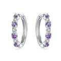 Amarante Jewelry Lavender Crystal Hoop Earrings