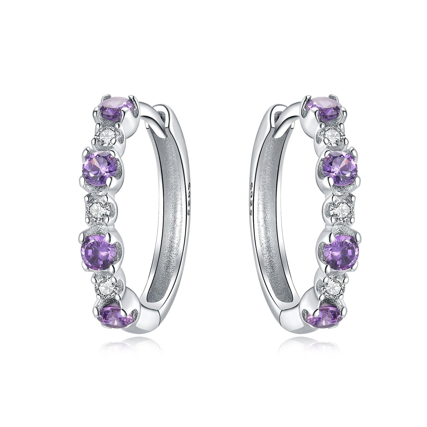 Amarante Jewelry Lavender Crystal Hoop Earrings