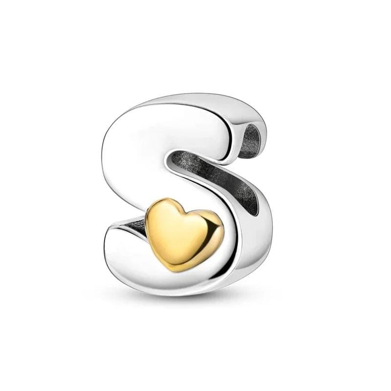 Amarante Jewelry Gold Heart Letter A~Z Alphabet Charm