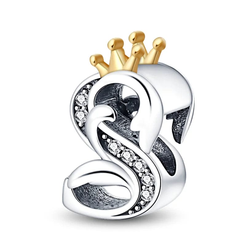 Amarante Jewelry Crowned Royal Letter A~Z Alphabet Charm
