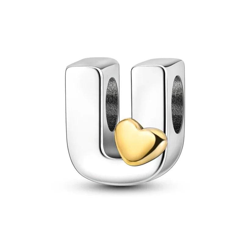 Amarante Jewelry Gold Heart Letter A~Z Alphabet Charm