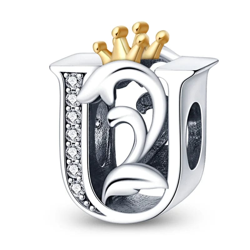 Amarante Jewelry Crowned Royal Letter A~Z Alphabet Charm