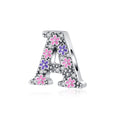 Amarante Jewelry Pink & Purple Flower Letter A~Z Alphabet Charm