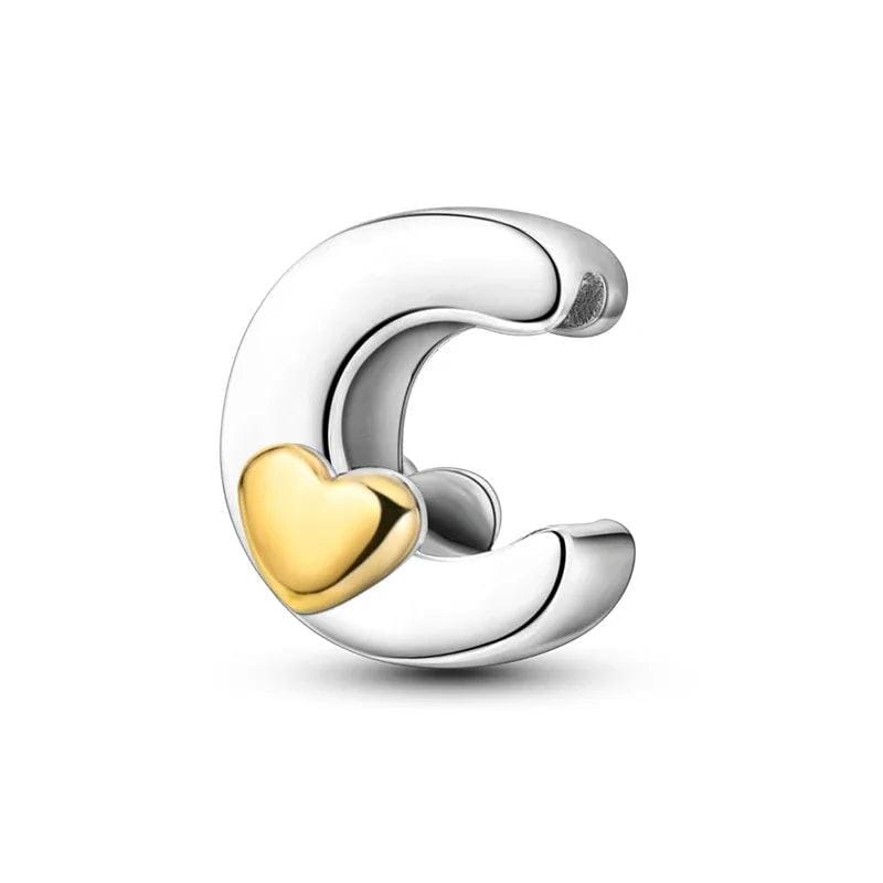 Amarante Jewelry Gold Heart Letter A~Z Alphabet Charm