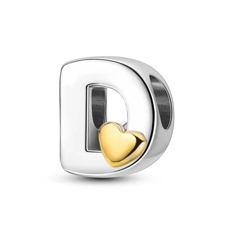 Amarante Jewelry Gold Heart Letter A~Z Alphabet Charm