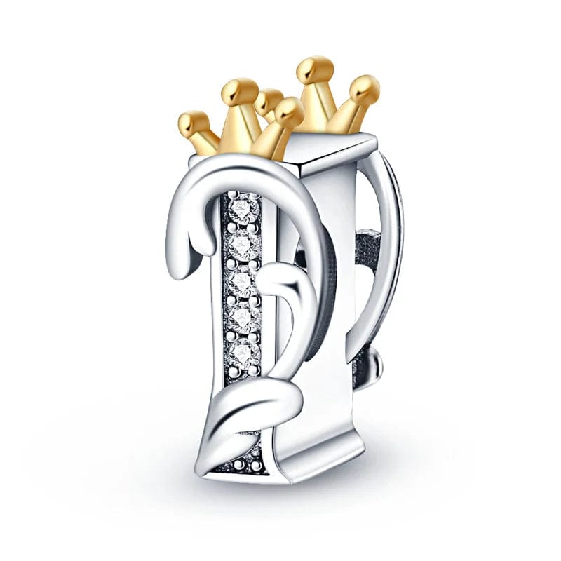 Amarante Jewelry Crowned Royal Letter A~Z Alphabet Charm