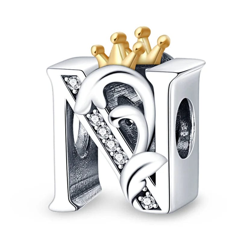 Amarante Jewelry Crowned Royal Letter A~Z Alphabet Charm
