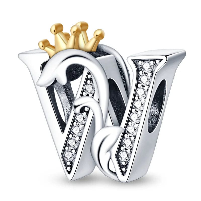 Amarante Jewelry Crowned Royal Letter A~Z Alphabet Charm