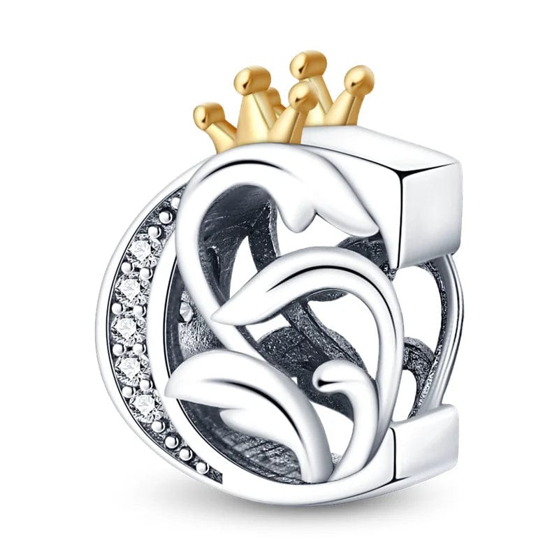 Amarante Jewelry Crowned Royal Letter A~Z Alphabet Charm