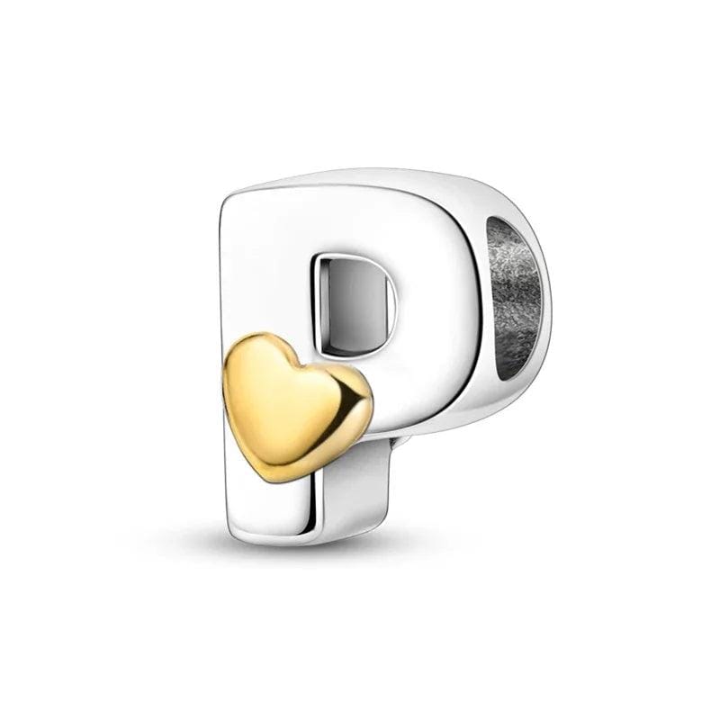 Amarante Jewelry Gold Heart Letter A~Z Alphabet Charm