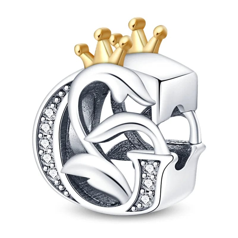 Amarante Jewelry Crowned Royal Letter A~Z Alphabet Charm