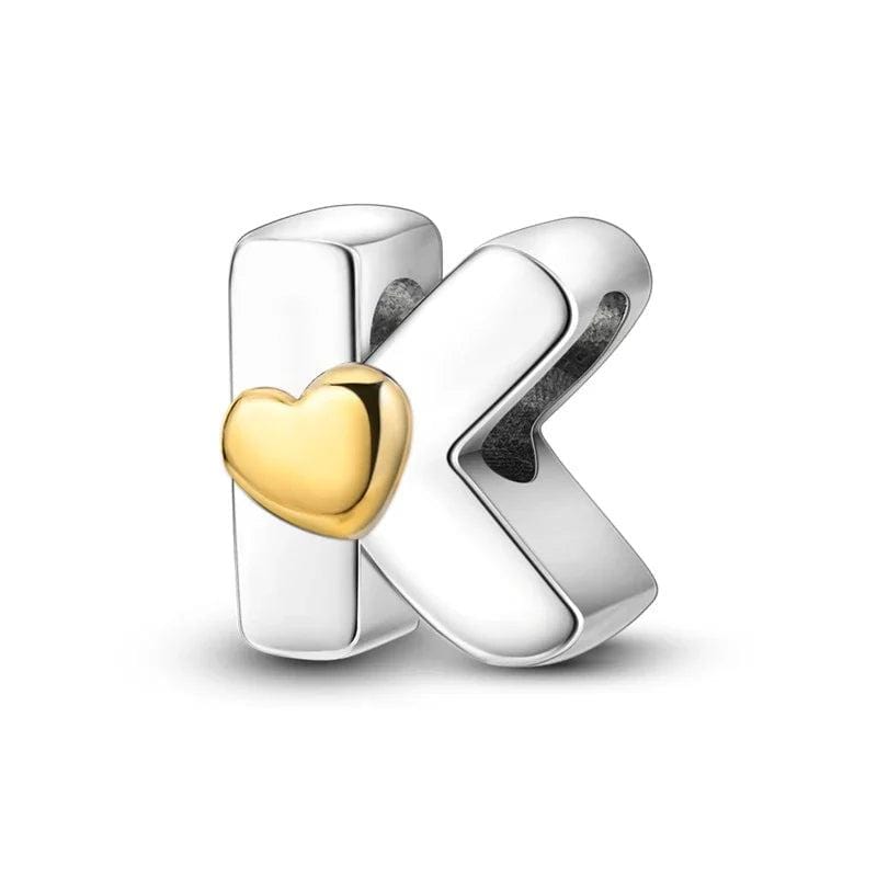 Amarante Jewelry Gold Heart Letter A~Z Alphabet Charm