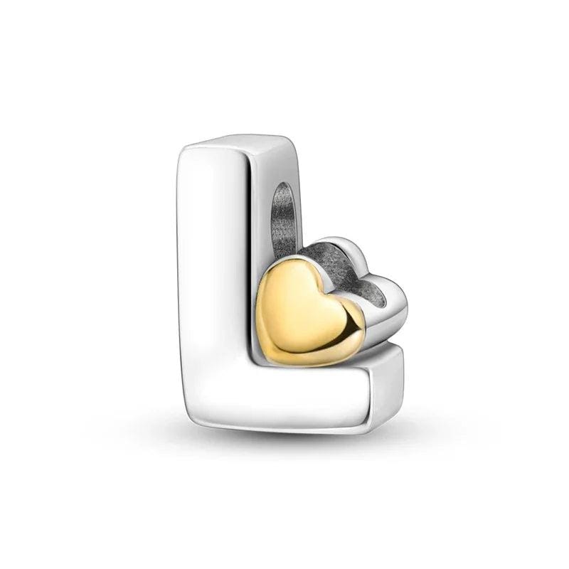 Amarante Jewelry Gold Heart Letter A~Z Alphabet Charm