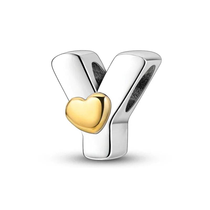 Amarante Jewelry Gold Heart Letter A~Z Alphabet Charm