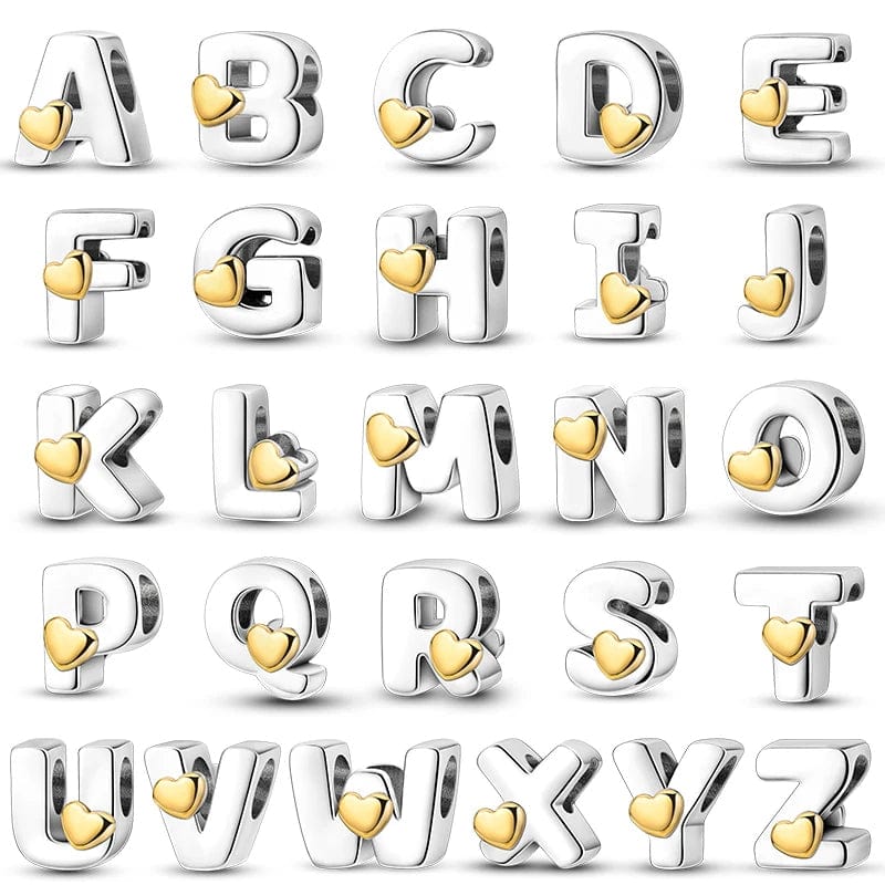 Amarante Jewelry Gold Heart Letter A~Z Alphabet Charm