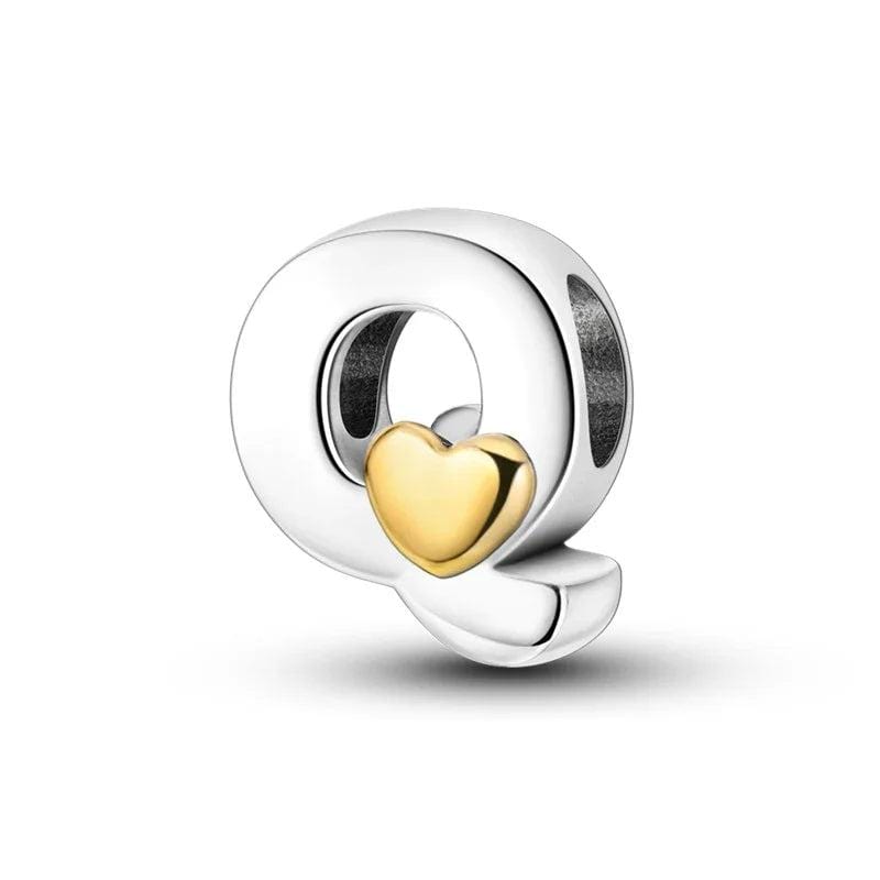 Amarante Jewelry Gold Heart Letter A~Z Alphabet Charm
