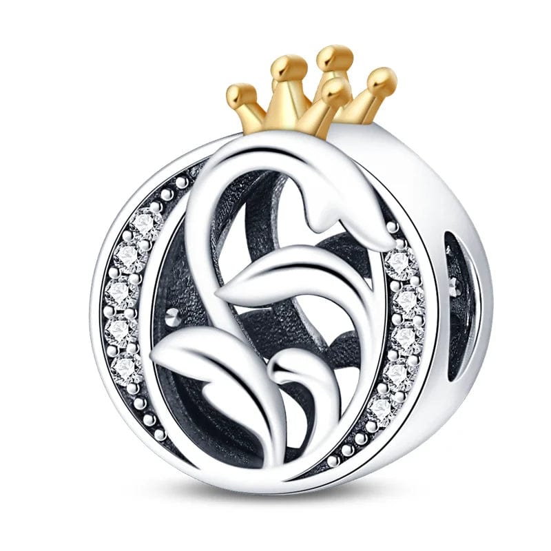 Amarante Jewelry Crowned Royal Letter A~Z Alphabet Charm