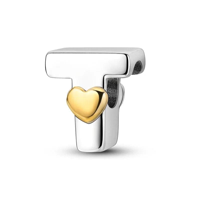 Amarante Jewelry Gold Heart Letter A~Z Alphabet Charm